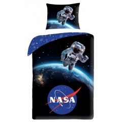 Modra 2-delna posteljnina NASA, Astronavt v vesolju 140X200 cm