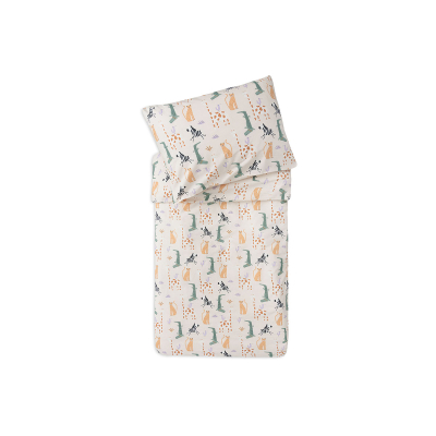 Kremno bela 2-delna posteljnina JUNGLE JAMBO, 135/140x100 cm, Jollein  - AKCIJA