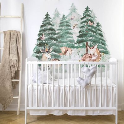 Stenske nalepke srnice v gozdu DK309 XL (140 cm x 117 cm), Yoko Design - ZADNJI KOS