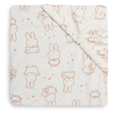 Kremno bela jogi rjuha 140x70 cm MIFFY MOMENTS - Light Terra, bombažni jersey, Jollein®