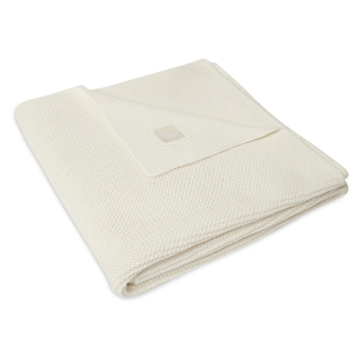 Kremno bela pletena odeja BASIC KNIT, Ivory 75x100 cm, Jollein