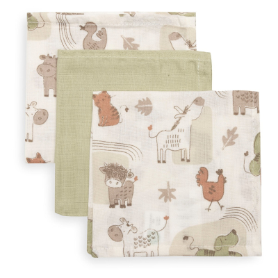 Kremno bele krpice za umivanje BARN BUDDIES 31x31cm (3 kosi) Jollein®