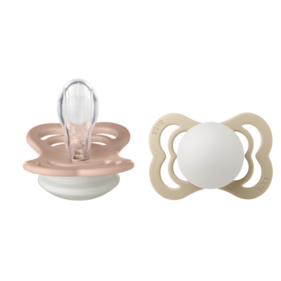 Duda BIBS -Blush&Vanilla Silicone, Supreme Night Glow 6-18M (2 kosa) - AKCIJA