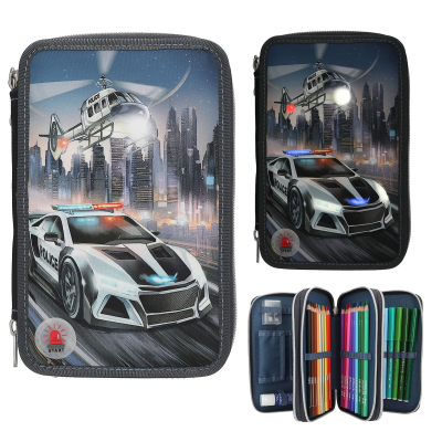 Grafit siva peresnica MONSTER CARS POLICE, 3 delna 