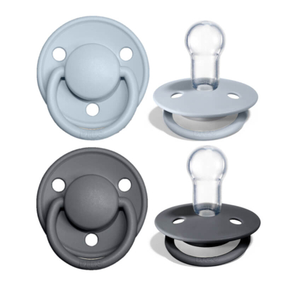 Duda BIBS - Iron&Baby Blue Silicone, DE LUX 0-36m (2 kosa) - ZADNJI KOSI