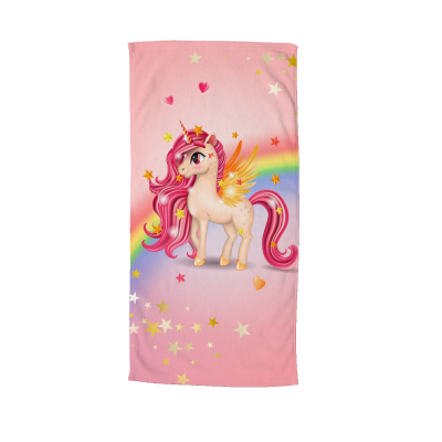 Otroška kopalna brisača UNICORN mavrica 75x150 cm