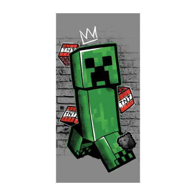 Zelena otroška kopalna brisača MINECRAFT, 70x140 cm