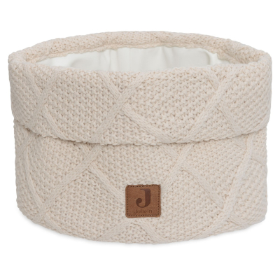 Kremno bel pleten koš za shranjevanje Check Knit Oatmeal, Jollein® -AKCIJA