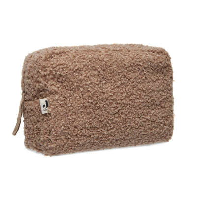 Rjava plišasta kozmetična torbica Biscuit BOUCLE, Jollein® -AKCIJA