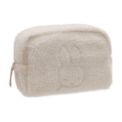 Kremno bela plišasta kozmetična torbica Teddy Miffy Oatmeal, Jollein® 