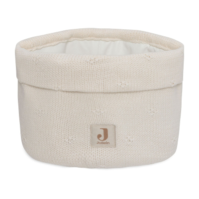 Kremno bel pleten koš za shranjevanje Cosy Knit Ivory, Jollein® 