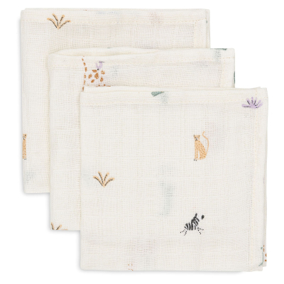 Bele krpice za umivanje JUNGLE JAMBO 31x31cm (3 kosi) Jollein®