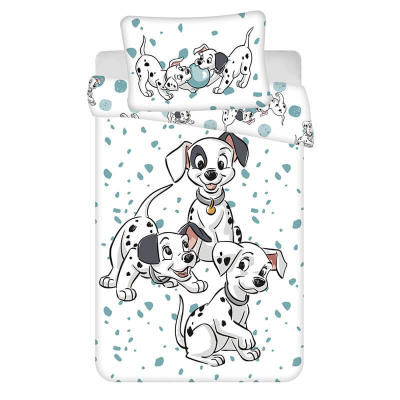 Mint-bela 2-delna posteljnina 101 dalmatinec PLAY 135x100 cm