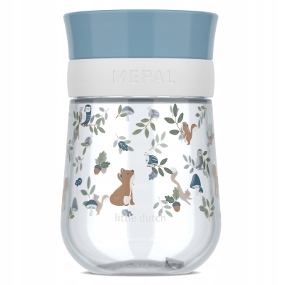 Modra skodelica za učenje pitja 360° Forest Friends (300 ml), Little Dutch