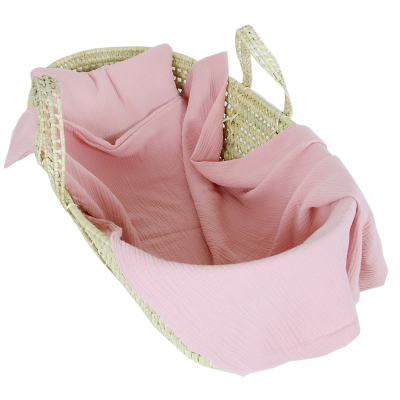 Pudrasto roza muslin odeja z vzglavnikom, BabyLux  