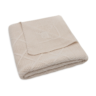 Svetlo bež pletena odeja 75x100cm Check Knit Oatmeal, Jollein® 