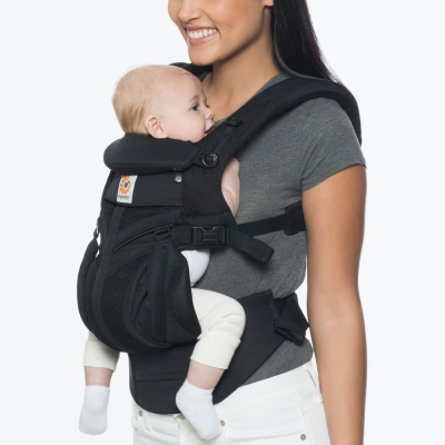 Črna Ergobaby nosilka Cool Air Omni 360, Onyx Black