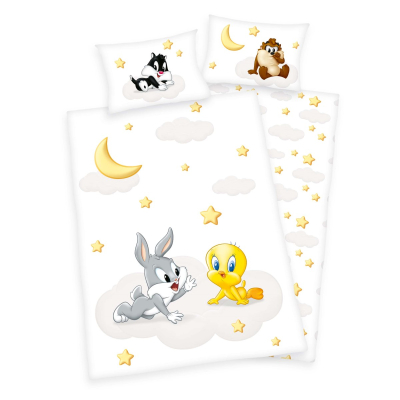 Bela 2-delna posteljnina Looney Tunes BUGS BUNNY & TWEETY 135x100 cm