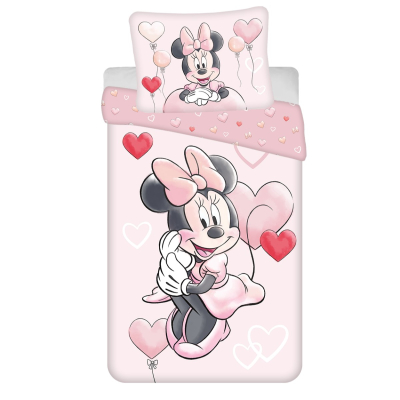 Roza 2-delna posteljnina MINNIE MOUSE baloni 140x200 cm, ©DISNEY