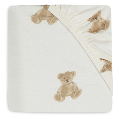 KREMNO BELA jogi rjuha 120x60 cm, TEDDY BEAR, bombažni jersey, Jollein® - AKCIJA