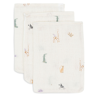 Bele krpice za umivanje JUNGLE JAMBO 15x20cm (3 kosi) Jollein®