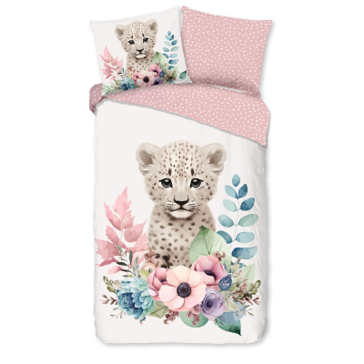 Bela-roza 2-delna posteljnina TIGER 140x200/220 cm, Good Morning (32078-G)
