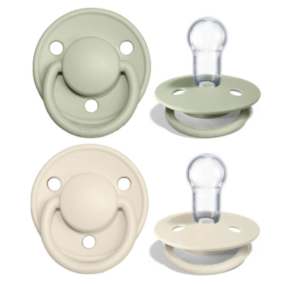 Duda BIBS - Sage&Ivory Silicone, DE LUX 0-36m (2 kosa) - ZADNJI KOS