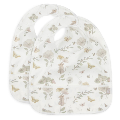 KREMNO BELI otroški nepremočljivi slinčki DREAMY MOUSE (2 kosa), Jollein