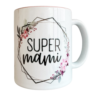 Skodelica za mamico, SUPER MAMI, roza - AKCIJA