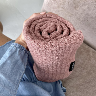 Umazano roza MERINO odeja METULJ, Lullalove 90x100 cm - PREMIUM