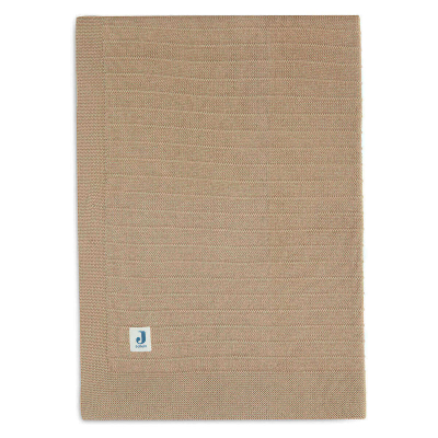 Rjava pletena odeja PURE KNIT, Biscuit 75x100 cm, Jollein