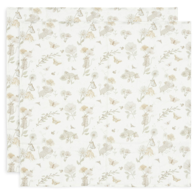 Kremno bele tetra plenice DREAMY MOUSE (70X70 cm) – 2 kosa, Jollein®