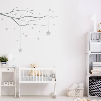 Stenske nalepke VEJA Z ZVEZDICAMI HD108 - XL (96x75 cm), Yoko Design - ZADNJI KOSI