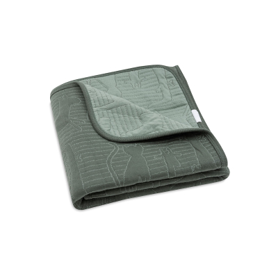 Zelena bombažba odeja 75x100 cm Jungle Jambo ASH GREEN, Jollein®  -AKCIJA