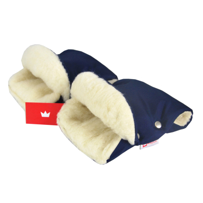 TEMNO MODRE muf rokavice za voziček 100% ovčja volna BabyLux