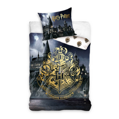Siva 2-delna posteljnina Harry Potter HOGWARTS NIGHT, 140x200 cm
