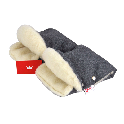 JEANS TEMNO SIVE muf rokavice za voziček 100% ovčja volna CandyFlex