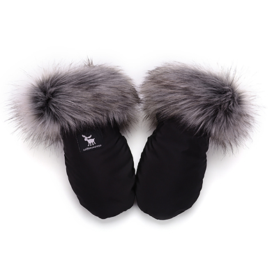 Črno-srebrne rokavice za voziček SHINE YUKON (univerzalne), Cottonmoose