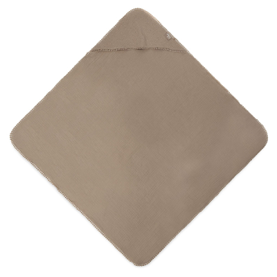 Rjava brisača iz muslina z vezenino BISCUIT 75x75 cm, Jollein - ZADNJI KOS