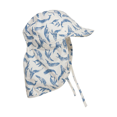 Kremno bel klobuček - kapa s šiltom za dojenčka z UV zaščito (UPF 50+) 1-2 leti – 787 BLUE SHADOW, En Fant