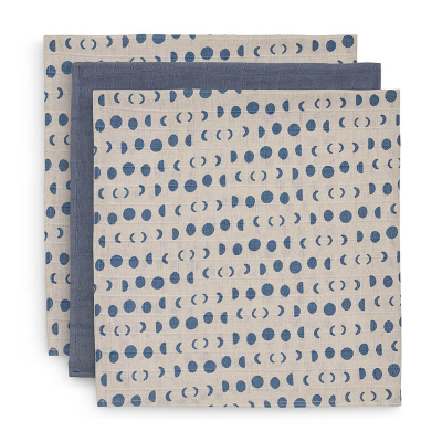 Modre tetra plenice MOONLIGHT (70X70 cm) – 3 kosi, Jollein®