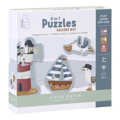 Sestavljanke puzzle Sailors Bay 6v1 (2 leti+), Little Dutch