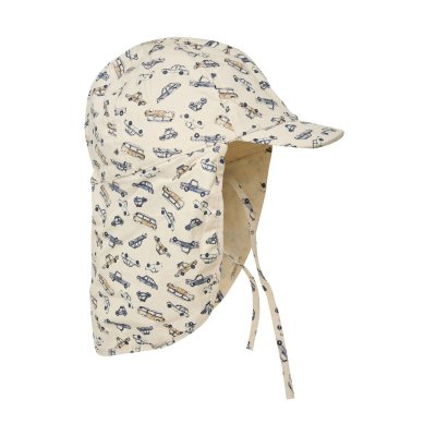 Kremno bel klobuček - kapa s šiltom za dojenčka z UV zaščito (UPF 50+) 6-12 m, PLEIN AIR AVTOMOBILI - En Fant