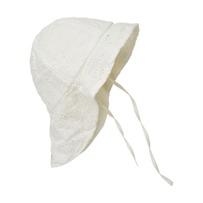 Kremno bel otroški klobuček z UV zaščito (UPF 50+) 6-12 m, CLOUD ČIPKA - En Fant