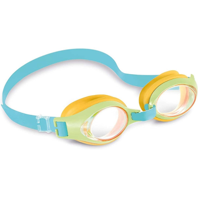Otroška plavalna očala JUNIOR, Zeleno-oranžna 3-8 let, Intex