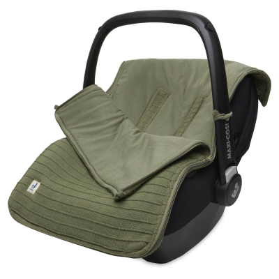 Zelena pletena vreča za voziček, lupinico ali otroški avtosedež  PURE KNIT Leaf Green, Jollein®