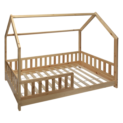 Lesena otroška postelja HIŠKA 190x90 cm + VZMETNICA, Atmosphera®