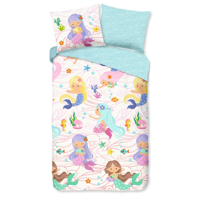 Bela otroška posteljnina MORSKE DEKLICE 140x200 cm, Good Morning (30459-G)