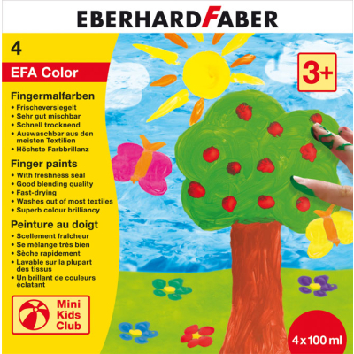 Otroške PRSTNE BARVE Eberhard Faber, komplet 4 barv