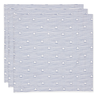 Modre tetra plenice MIFFY STRIPE, NAVY (70X70 cm) – 3 kosi, Jollein®